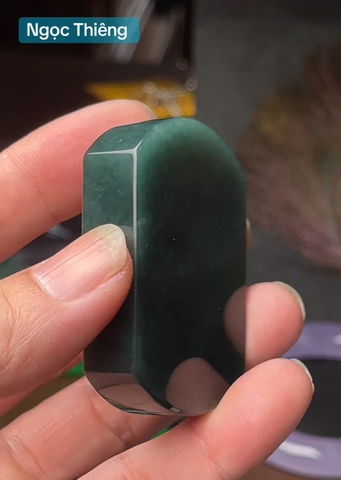 NT1424 Mặt dây VÔ SỰ BÀI ngọc mặc thuý tự nhiên   ( JADEITE A)