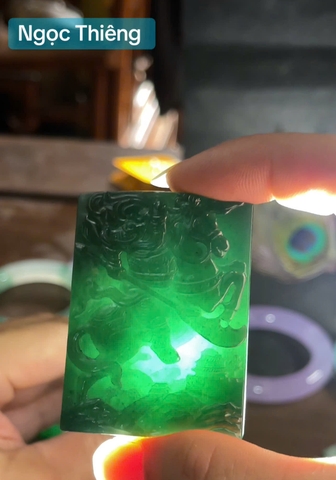 NT1425 Mặt dây QUAN CÔNG ngọc mặc thuý tự nhiên ( JADEITE A)
