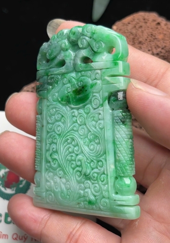 NT1430 Mặt dây LONG PHỤNG NHƯ Ý ngọc phỉ thuý tự nhiên ( JADEITE A)