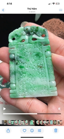 NT1430 Mặt dây LONG PHỤNG NHƯ Ý ngọc phỉ thuý tự nhiên ( JADEITE A)
