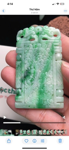 NT1431 Mặt dây LONG PHỤNG NHƯ Ý ngọc phỉ thuý tự nhiên ( JADEITE A)