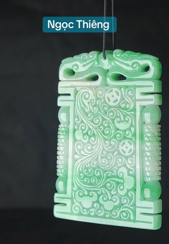 NT1432 Mặt dây LONG PHỤNG NHƯ Ý ngọc phỉ thuý tự nhiên ( JADEITE A)