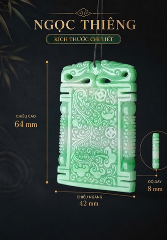 NT1432 Mặt dây LONG PHỤNG NHƯ Ý ngọc phỉ thuý tự nhiên ( JADEITE A)