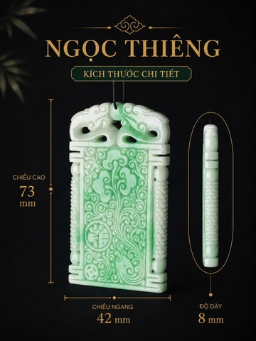 NT1433 Mặt dây LONG PHỤNG NHƯ Ý ngọc phỉ thuý tự nhiên ( JADEITE A)