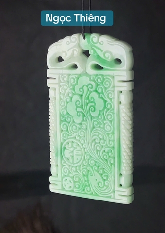 NT1433 Mặt dây LONG PHỤNG NHƯ Ý ngọc phỉ thuý tự nhiên ( JADEITE A)