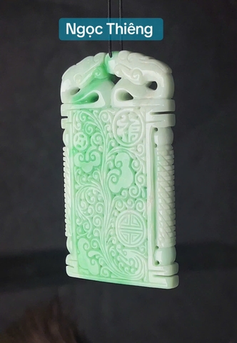 NT1433 Mặt dây LONG PHỤNG NHƯ Ý ngọc phỉ thuý tự nhiên ( JADEITE A)