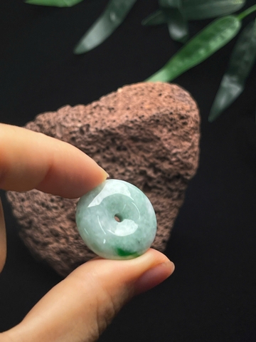 NT1439 khấu Bình An ngọc phỉ thuý tự nhiên (JADIETE A)