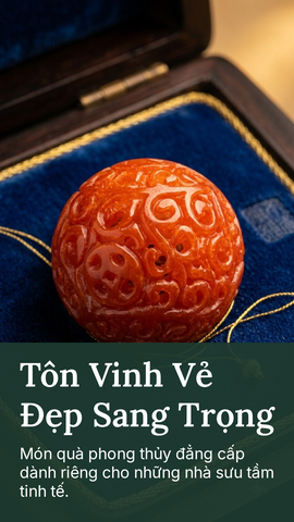 NT1441 Ngọc phỉ thuý huyết chạm lộng như ý cát tường size 24mm