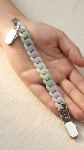 NT1418 Lắc tay ngọc phỉ thuý tự nhiên nguyên khối( JADEITE A)