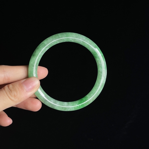 Vòng tay ni58 bình an xanh lý  Ngọc Phỉ Thuý tự nhiên Jadeite loại A -NT877