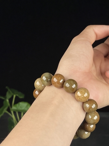 Vòng hạt huyết đậm Ngọc phỉ thúy tự nhiên loại A -NT866 -13mm