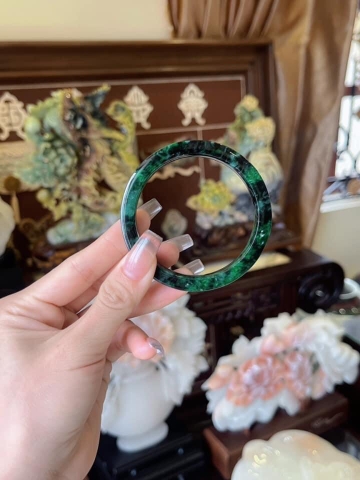 Vòng tay ni56 sơn thủy bản vuông Ngọc phỉ thúy tự nhiên loại A - NT875