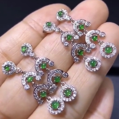 Khuyên tai ngọc xanh -nt280