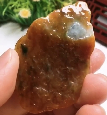 MẶT NGỌC CÁ CHÉP HOA SEN HUYẾT PHỈ THÚY -nt353