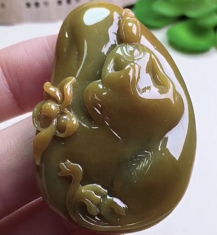 Mặt dây vô diện huyết ngọc phỉ thúy tự nhiên (Jadeite A) nt454