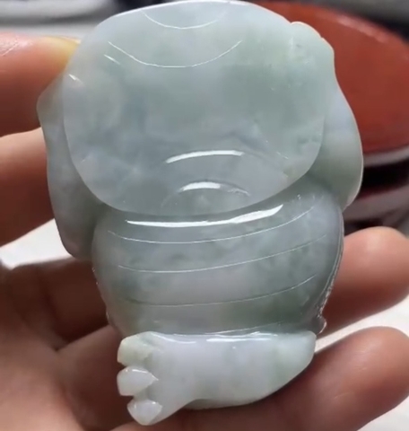 NT696 Vật phẩm phong thủy Thiềm thừ chiêu tài Ngọc phỉ thuý Tự nhiên Jadeite loại A -