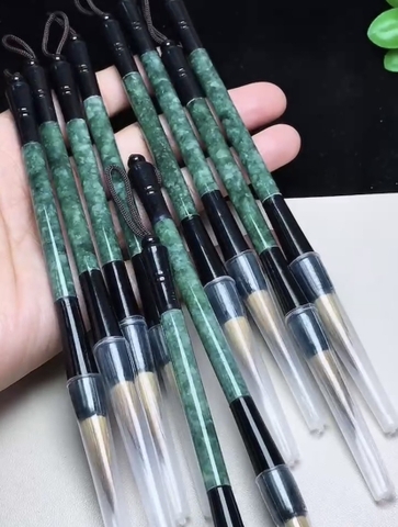 Bút lông phong thuỷ Ngọc phỉ thuý Tự nhiên Jadeite loại A -NT727