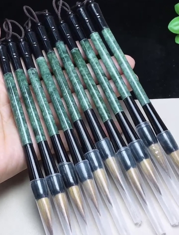 Bút lông phong thuỷ Ngọc phỉ thuý Tự nhiên Jadeite loại A -NT727