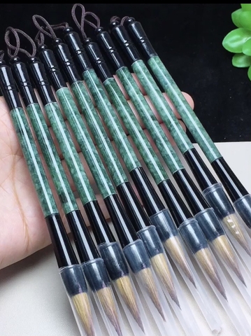 Bút lông phong thuỷ Ngọc phỉ thuý Tự nhiên Jadeite loại A -NT727