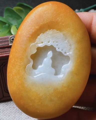 Ngọc bội ngộ đạo huyết Ngọc phỉ thuý Tự nhiên Jadeite loại A- NT735