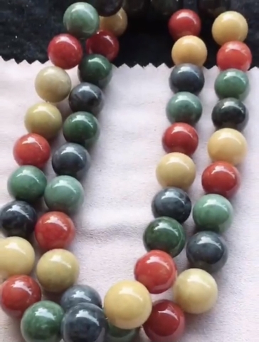 Chuỗi hạt đa sắc Ngọc phỉ thuý Tự nhiên Jadeite loại A 13.5 -NT752