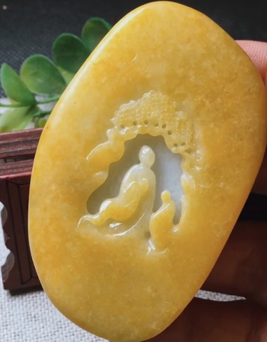 Mặt dây Ngộ đạo hoàng tông phỉ Ngọc phỉ thuý Tự nhiên Jadeite loại A -NT753