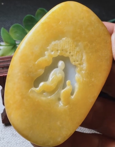 Mặt dây Ngộ đạo hoàng tông phỉ Ngọc phỉ thuý Tự nhiên Jadeite loại A -NT753