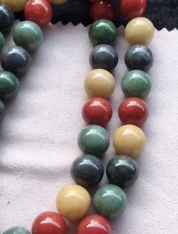 Chuỗi hạt đa sắc Ngọc phỉ thuý Tự nhiên Jadeite loại A 13.5 -NT752