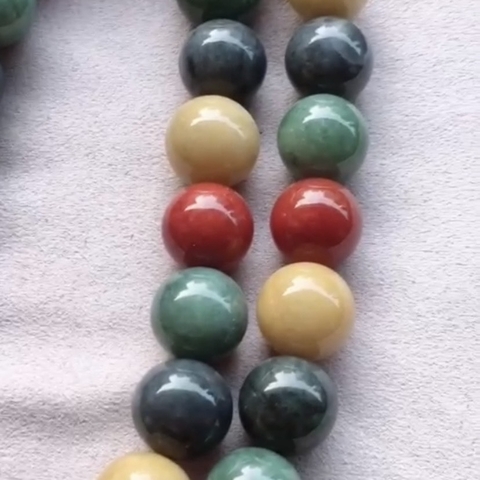 Chuỗi hạt đa sắc Ngọc phỉ thuý Tự nhiên Jadeite loại A 13.5 -NT752