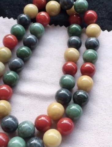 Chuỗi hạt đa sắc Ngọc phỉ thuý Tự nhiên Jadeite loại A 13.5 -NT752