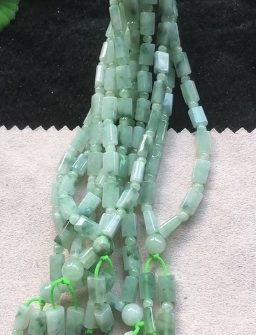 Chuỗi hạt đốt trúc xanh lý Ngọc phỉ thuý Tự nhiên Jadeite loại A -NT775