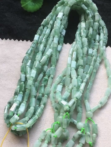 Chuỗi hạt đốt trúc xanh lý Ngọc phỉ thuý Tự nhiên Jadeite loại A -NT775