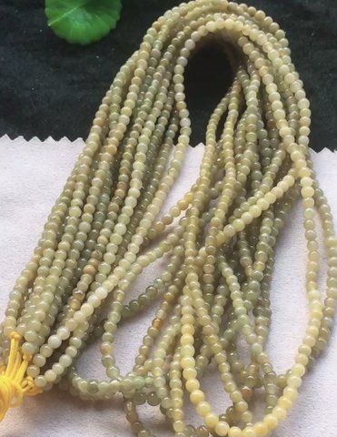 Chuỗi hạt hoàng phỉ Ngọc phỉ thuý Tự nhiên Jadeite loại A 3.8mm -NT776