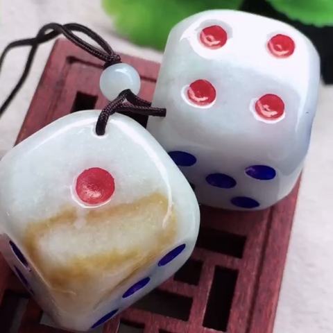 Xúc xắc xí ngầu Ngọc Phỉ Thuý tự nhiên Jadeite loại A -NT793 22.6mm