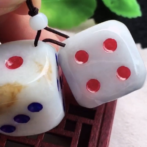 Xúc xắc xí ngầu Ngọc Phỉ Thuý tự nhiên Jadeite loại A -NT793 22.6mm