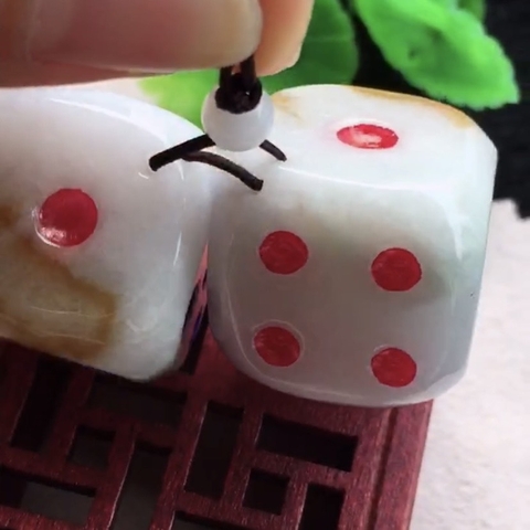 Xúc xắc xí ngầu Ngọc Phỉ Thuý tự nhiên Jadeite loại A -NT793 22.6mm