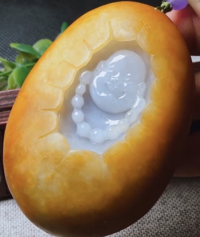 Di lặc huyết mặt dây phong thủy Ngọc phỉ thuý Tự nhiên Jadeite loại A -NT822