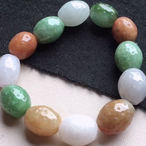 Vòng hạt đa sắc Ngọc Phỉ Thuý tự nhiên Jadeite loại A -NT839 -16.5mm