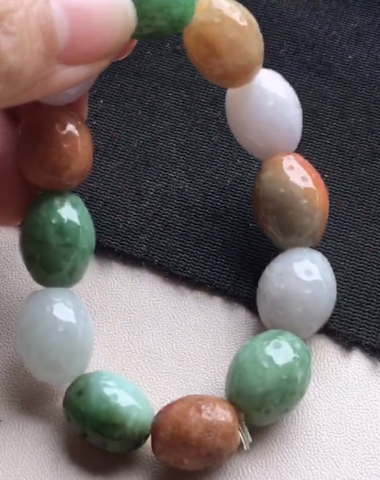 Vòng hạt đa sắc Ngọc Phỉ Thuý tự nhiên Jadeite loại A -NT839 -16.5mm