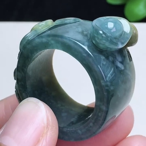 Nhẫn ni21.5 thiềm thừ Ngọc Phỉ Thuý tự nhiên Jadeite loại A - NT830