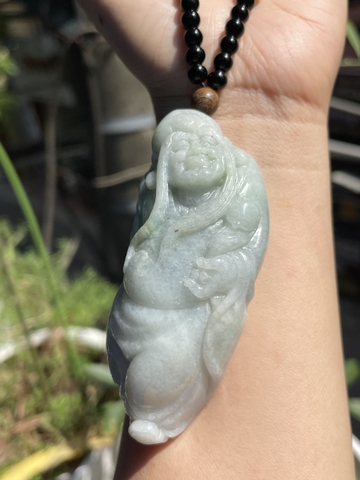 Ngọc bội Thọ thần Ngọc phỉ thúy tự nhiên loại A -NT890