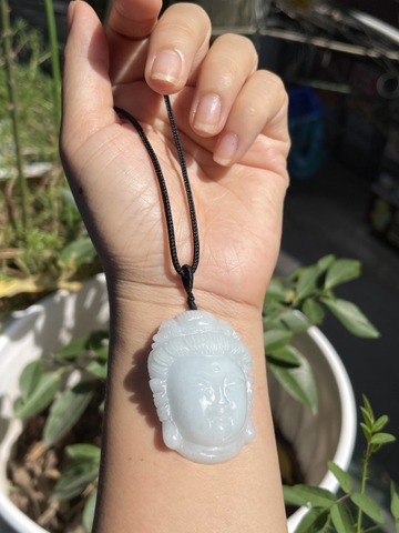 Mặt dây diện ngài Quan âm bồ tát Ngọc phỉ thúy tự nhiên loại A -NT889