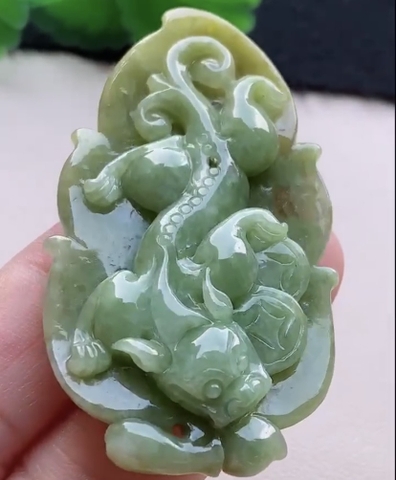 Mặt tỳ hưu chiêu tài Ngọc phỉ thuý tự nhiên Jadeite loại A -NT958