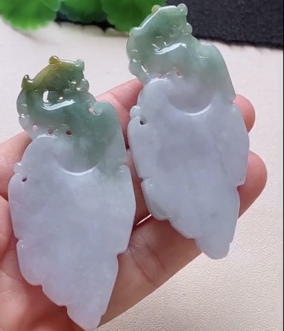 Mặt thẻ rồng phong thuỷ Ngọc phỉ thuý tự nhiên Jadeite loại A -NT985