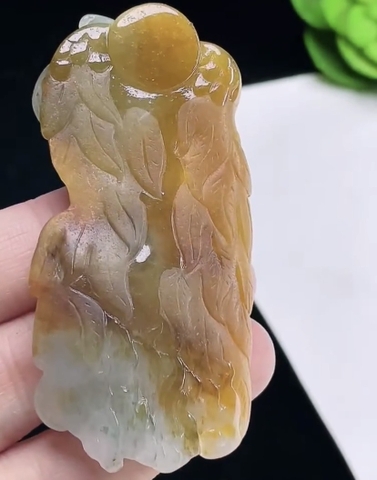 Mặt Bất động Minh vương 2 màu Ngọc phỉ thuý tự nhiên Jadeite loại A -NT998