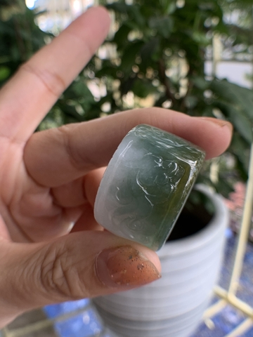 NHẪN ni20 bản rộng ngọc phỉ thúy tự nhiên (Jadeite A) HP -nt374