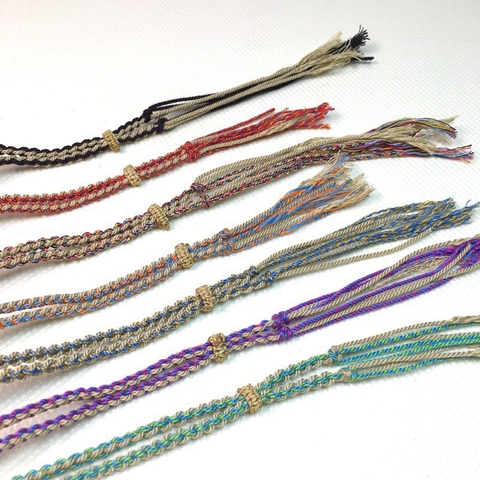 Dây dù bện thủ công màu vàng xanh mint đeo mặt dây chuyền - PK012