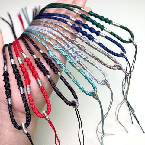 Dây dù tết xoắn đầu đeo mặt dây chuyền - PK013