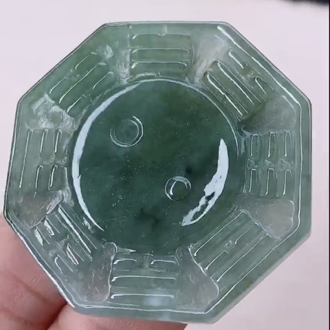 Mặt bát quát âm dương Ngọc phỉ thuý tự nhiên Jadeite loại A -NT1013