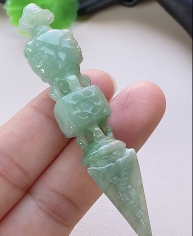 Pháp khí Ngọc phỉ thuý tự nhiên Jadeite loại A -NT1043